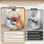 ADBIU Under Sink Organizer 2 Pack, Adjustable Height Under Cabinet Storage - Image 7