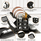 Greenual Black Bamboo Dish Drying Rack - Image 5