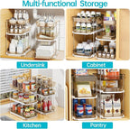 Delamu 2 Pack 3-Tier Bathroom Under Sink Organizers and Storage, Pull Out Clear - Image 8