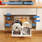 Mustorn Pots and Pans Organizer Under Cabinet, 21.6" Deep Pull Out Pot Lid - Image 2