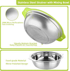 Colander Stainless Steel Microporous, 2QT Rice Strainer - Image 4