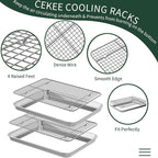 Small Baking Sheet with Rack Set, CEKEE Stainless Steel Small Baking Pan and - Image 4