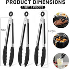 Mini Tongs with Silicone Tips, 7-Inch Small Serving Tongs - Image 4