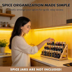 Spice Rack, Spice Organizer -3 Tier Bamboo Spice Racks, Solution - Image 6