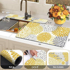 Findosom 2PCS 16" x 24" Fall Dish Drying Mat & 24" x 5.5" Sink Splash Guard - Image 2