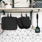 Oven Mitts and Pot Holders Set, Heat Resistant Silicone Kitchen Mini Oven - Image 7