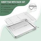 Homikit Baking Sheet with Wire Rack Set, Nonstick Jelly Roll Pan Baking Tray - Image 2
