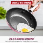 Blue Diamond 8" Nonstick Frying Pan Skillet, Ceramic Diamond Infused PFAS-Free - Image 2