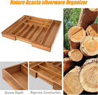Bellsal Large Premium Acacia Wood Silverware Organizer - Image 4