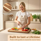 Acacia Wood XL Cutting Board for Kitchen, Large Cutting Board 17.1 × 12.8 - Image 3