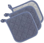DII Basic Terry Collection Quilted 100% Cotton, Stonewash Blue, 3 Piece by DII