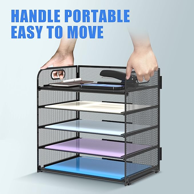 Supeasy 5 Trays Paper Organizer Letter Tray - Image 5