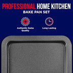3 Piece Set Nonstick Carbon Steel Oven Bakeware -Professional Quality Kitchen - Image 3