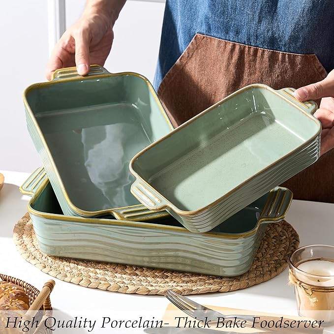 Ceramic Baking Dish Set of 3, Casserole Dishes - Image 5