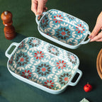 ONCCI Ceramic Baking Dish Set, 2-Piece Hand-painted Porcelain Rectangular - Image 6
