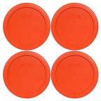 Pyrex 7201-PC 4 Cup Pumpkin Orange Food Storage Replacement Lids by Pyrex
