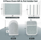 Casa Platino 8-Piece Mini Oven Mitt & Pot Holder Set – 500°F Heat Resistant - Image 2