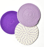 Pot Holders Set Trivets Set 100% Pure Cotton Thread Weave Hot Pot Holders Set - Image 2