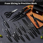 XANAPON 19-Piece Black Kitchen Knife Set - Image 2