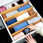 Utoplike Bamboo Dresser Drawer Dividers, Spring Loaded, Works in Kitchen - Image 7