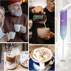 Powerful Milk Frother Handheld Foam Maker, Mini Whisk Drink Mixer - Image 7