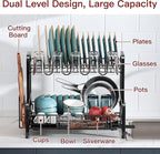 2 Tier Black Dish Drainer Drying Rack - Image 3