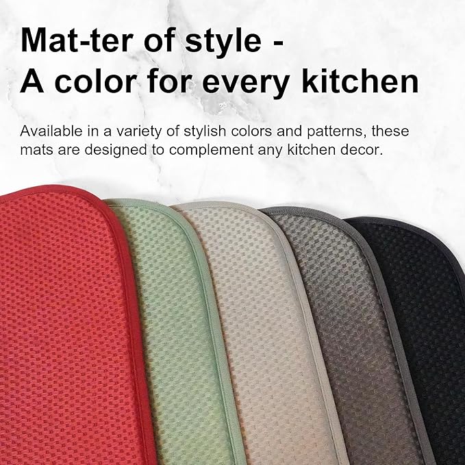 Dark Gray Dish Drying Mats 20" x 15", XL Kitchen Drying Mat - Image 6