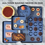 HONGBAKE 9-Piece Baking Pans Set Nonstick, Stackable Non Toxic Bakeware Sets - Image 4