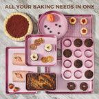 HONGBAKE 9-Piece Baking Pans Set Nonstick, Stackable Non Toxic Bakeware Sets - Image 4