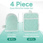 Casa Platino Heat Resistant Oven Mitts & Pot Holders, 4-Piece – Oven Mitt - Image 2