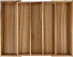 EcoFives Luxury Acacia Silverware Organizer -Kitchen Drawer Organizer - Image 8