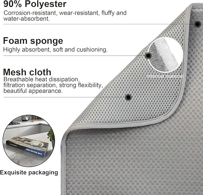 2 Pack Dish Drying Mat, Dish Drying Mats - Image 4