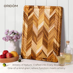 Teak Wood Cutting Board for Kitchen Extra 20'' Large End Grain Heavy Duty - Image 4