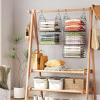 5 Tier Closet Hanging Organizer, Clothes Hanging Shelves - Image 7