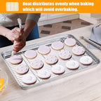 Homikit Baking Sheet with Rack, Big Bacon Baking Tray with Cooling Rack - Image 4