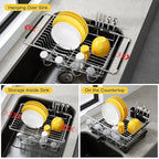 JASIWAY Dish Drying Rack in Sink, Expandable Stainless Steel Dish Drainers - Image 2