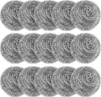 15 Pack Steel Wool Scrubber, Metal Kitchen Scrubbing Sponges, Dishwashing by VOPTON