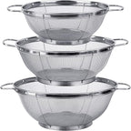 3 Pack 18/8 Stainless Steel Colander Sieves, Mesh Strainer Net Baskets by Tiawudi