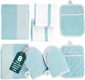 Casa Platino Oven Mitts and Pot Holders Sets, 8-Piece – 500°F Heat Resistant by CasaPlatino
