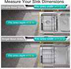 JASIWAY Dish Drying Rack in Sink, Expandable Stainless Steel Dish Drainers - Image 3